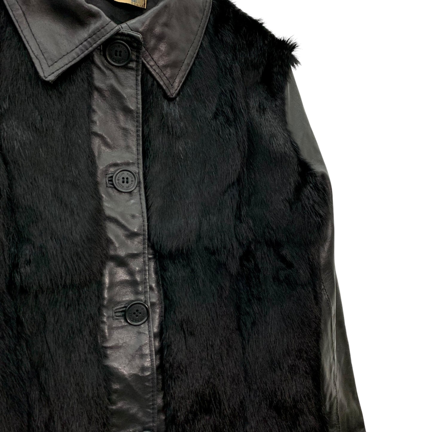 Y2K faux fur leather jacket
