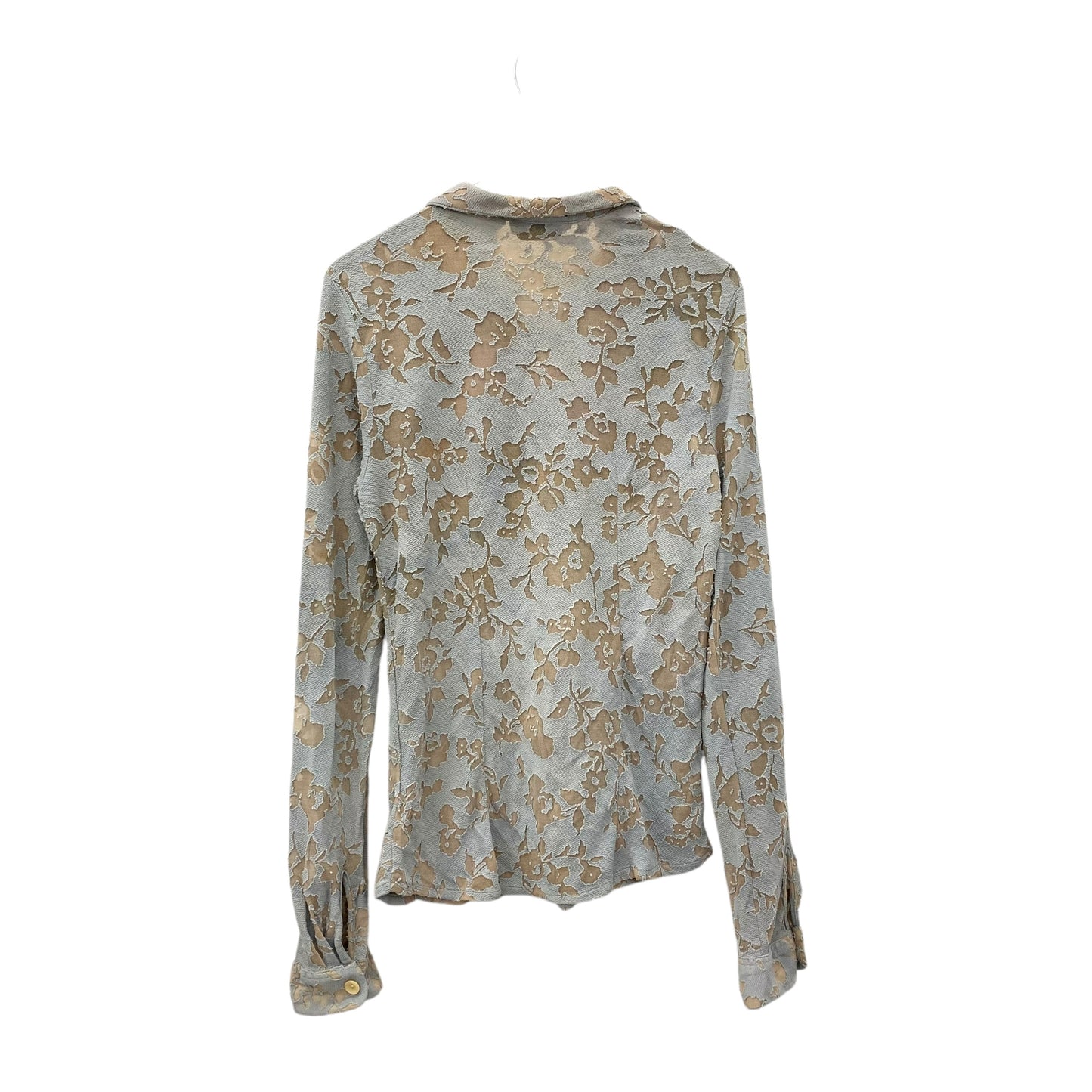 Floral patterned mesh blouse