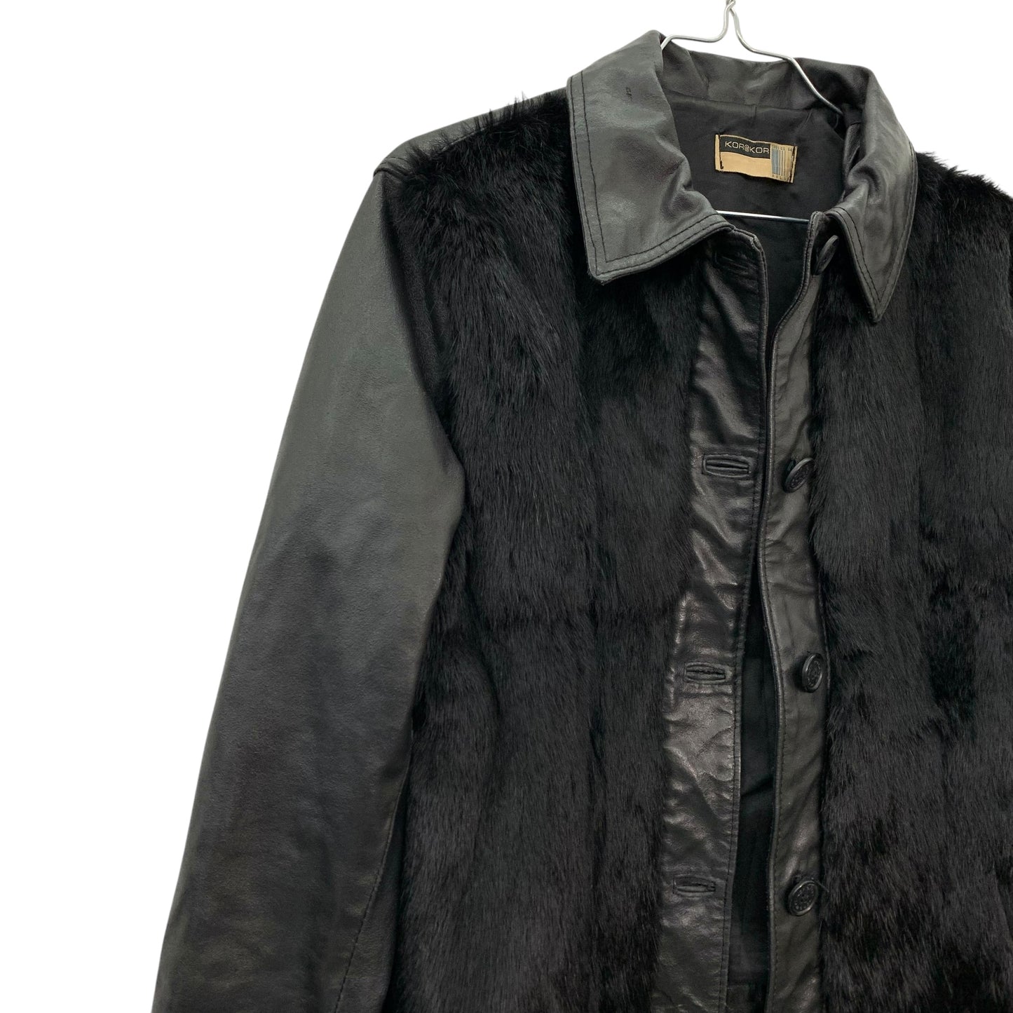 Y2K faux fur leather jacket