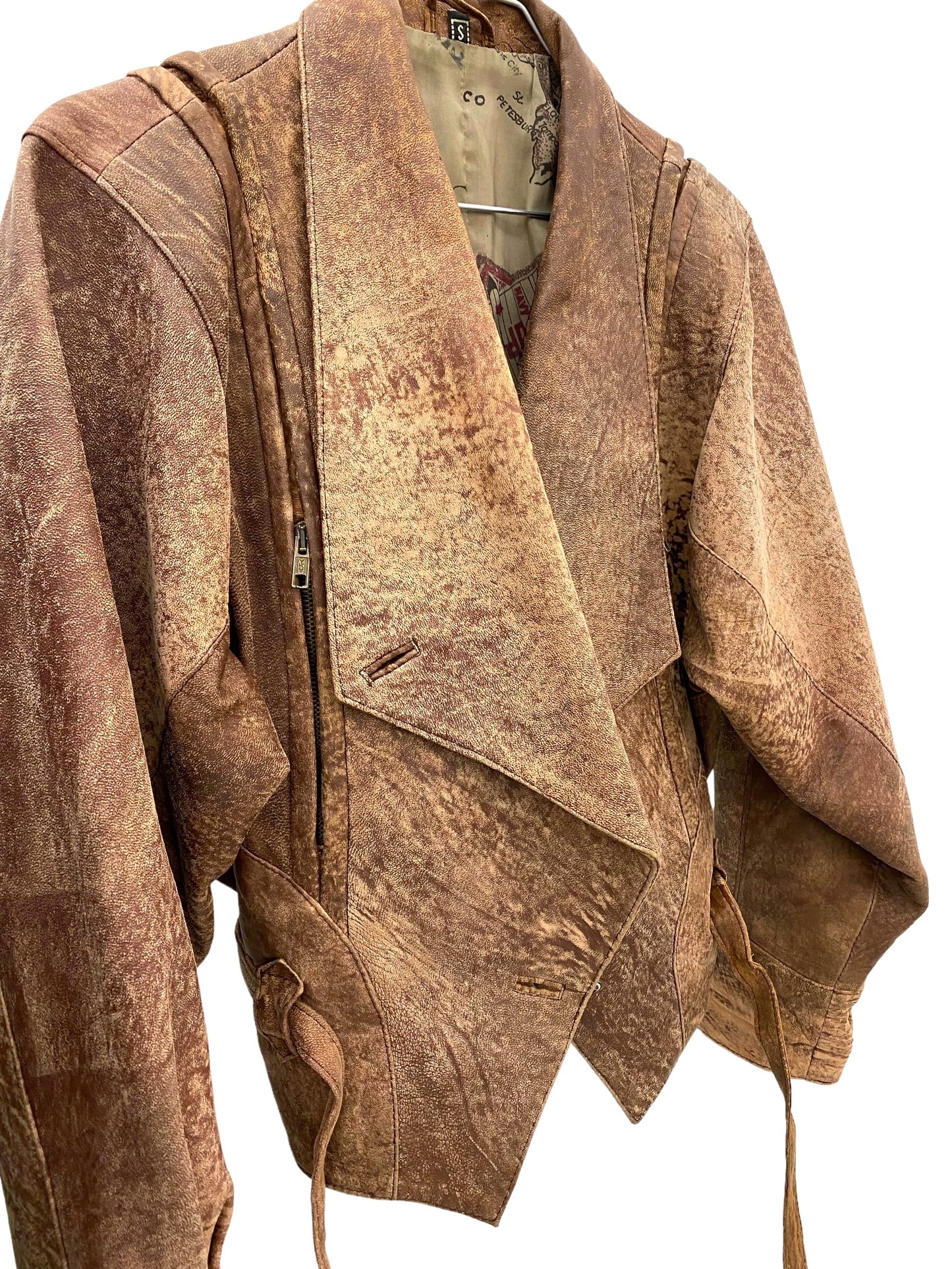 90s washed leather jacket