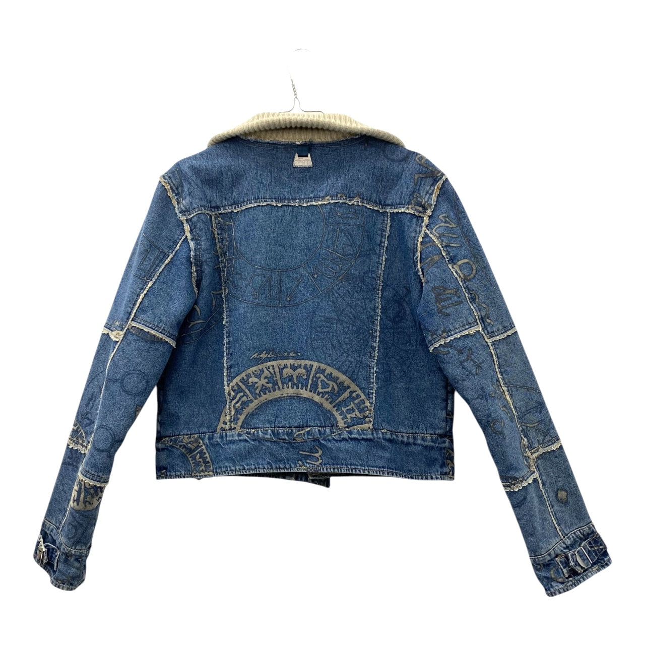 Patterned denim winter jacket