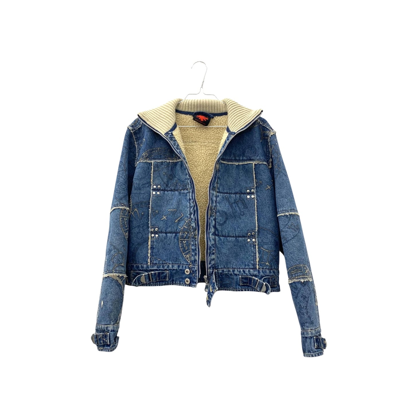 Patterned denim winter jacket
