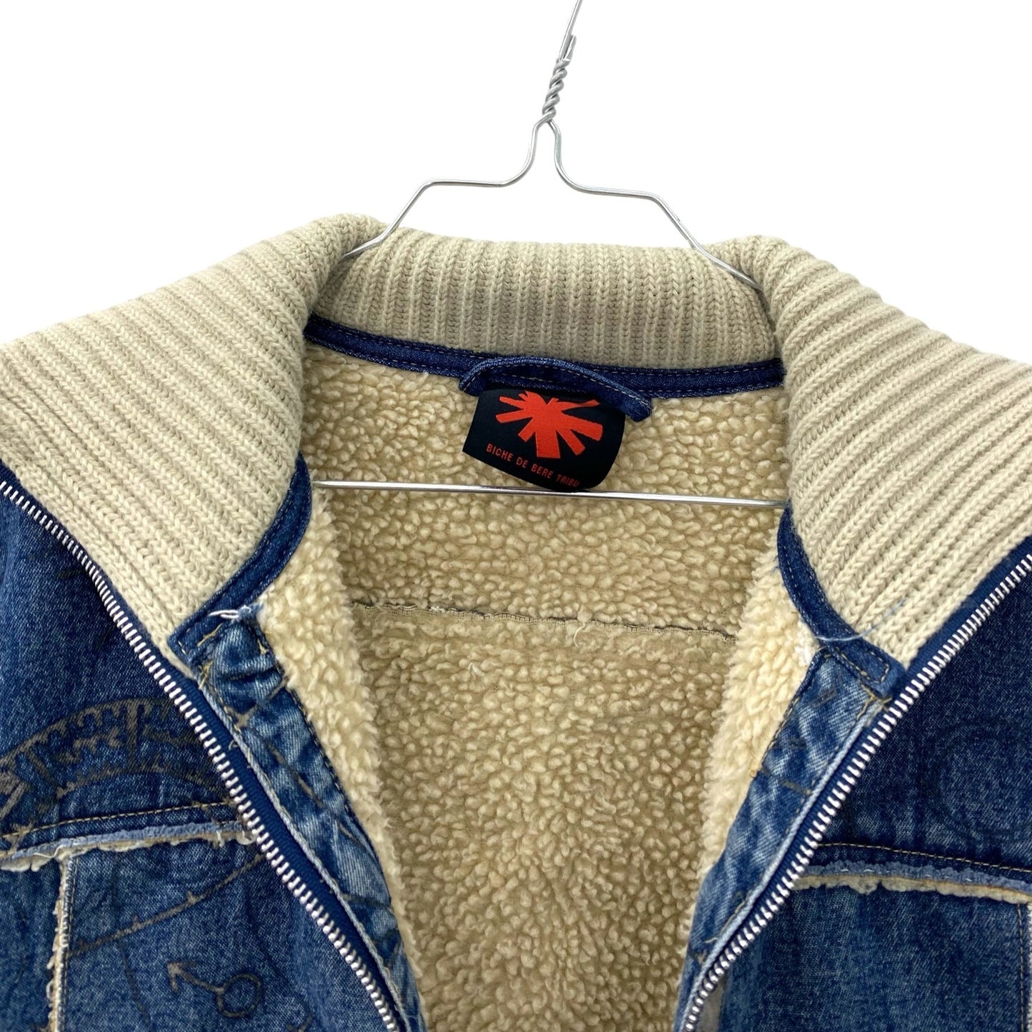 Patterned denim winter jacket