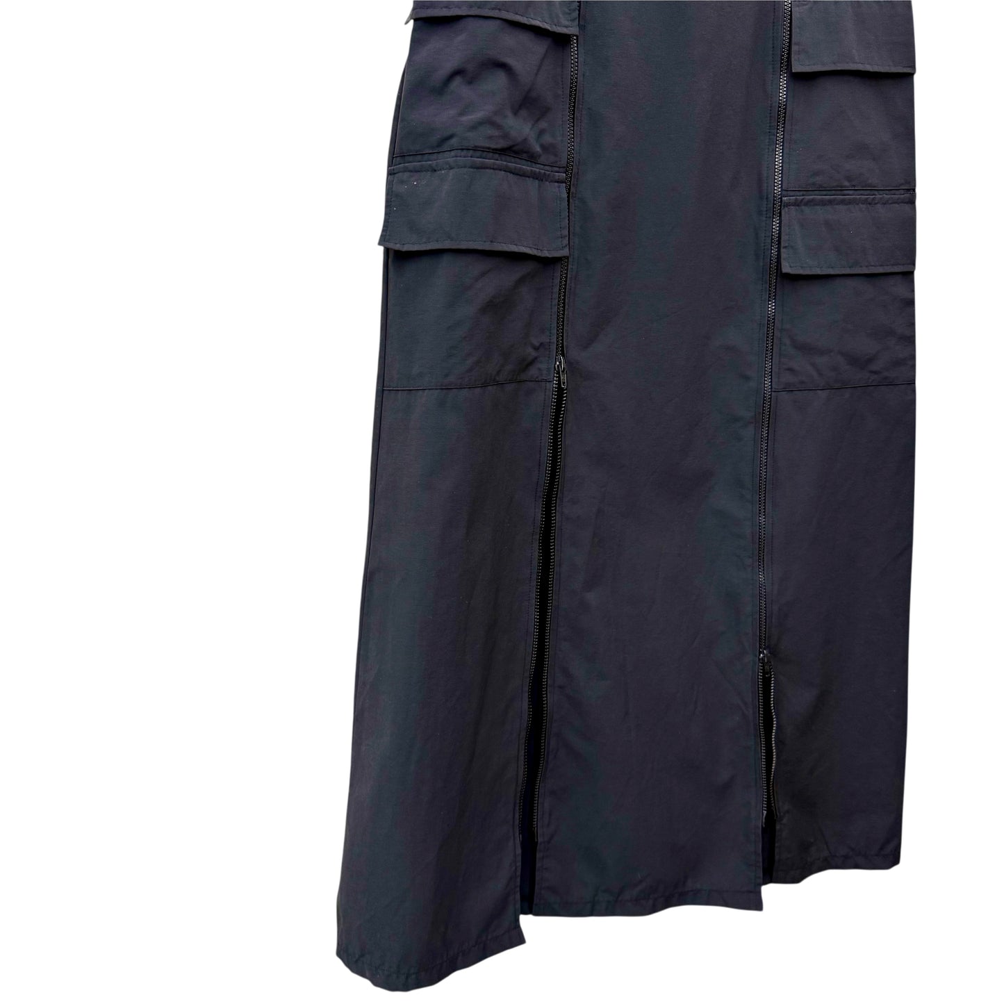 Double zip-up cargo maxi skirt