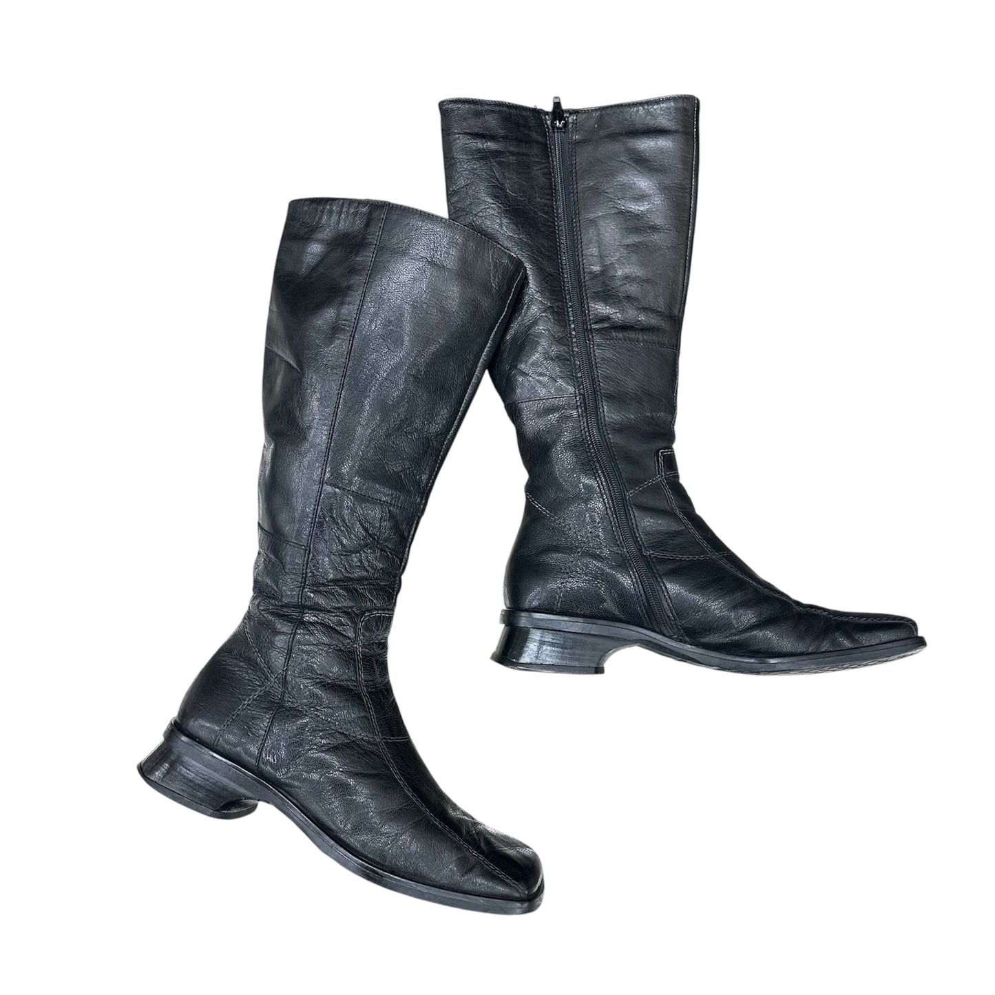 Square-toe knee-high boots