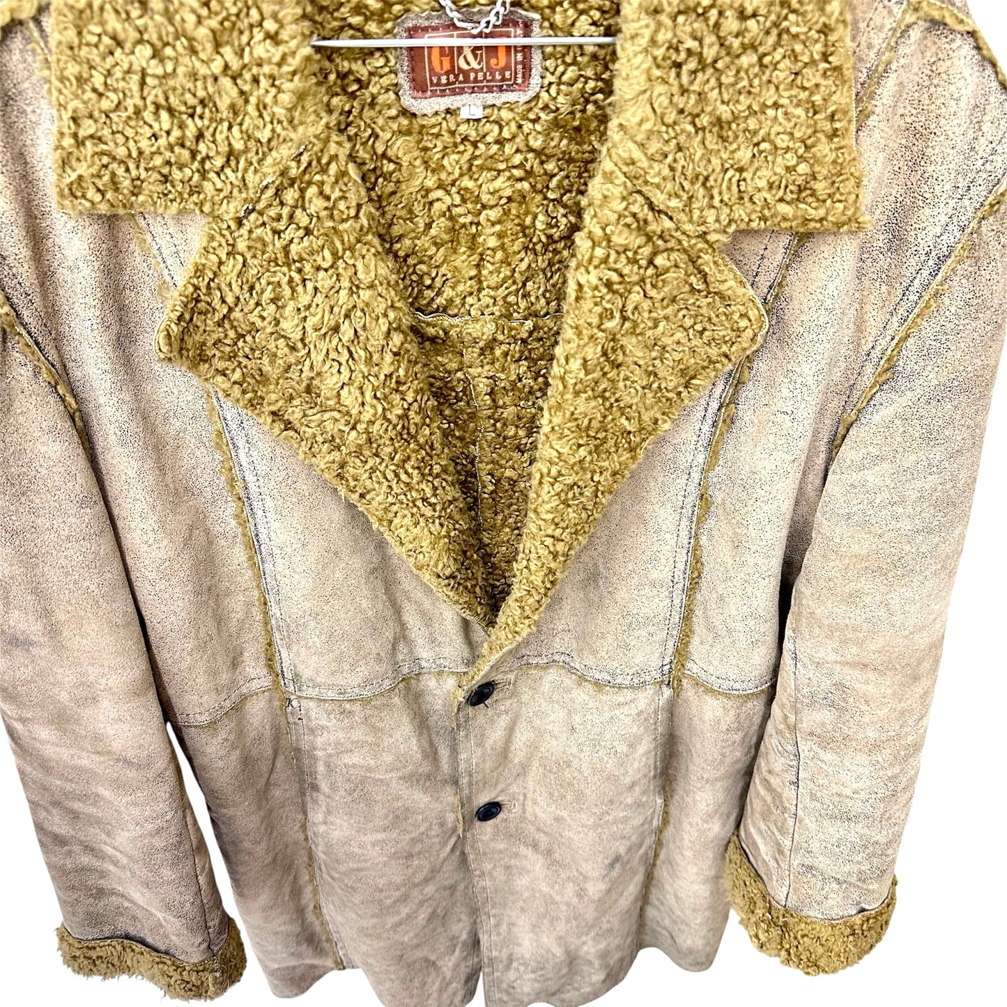 Men's faded shearling coat