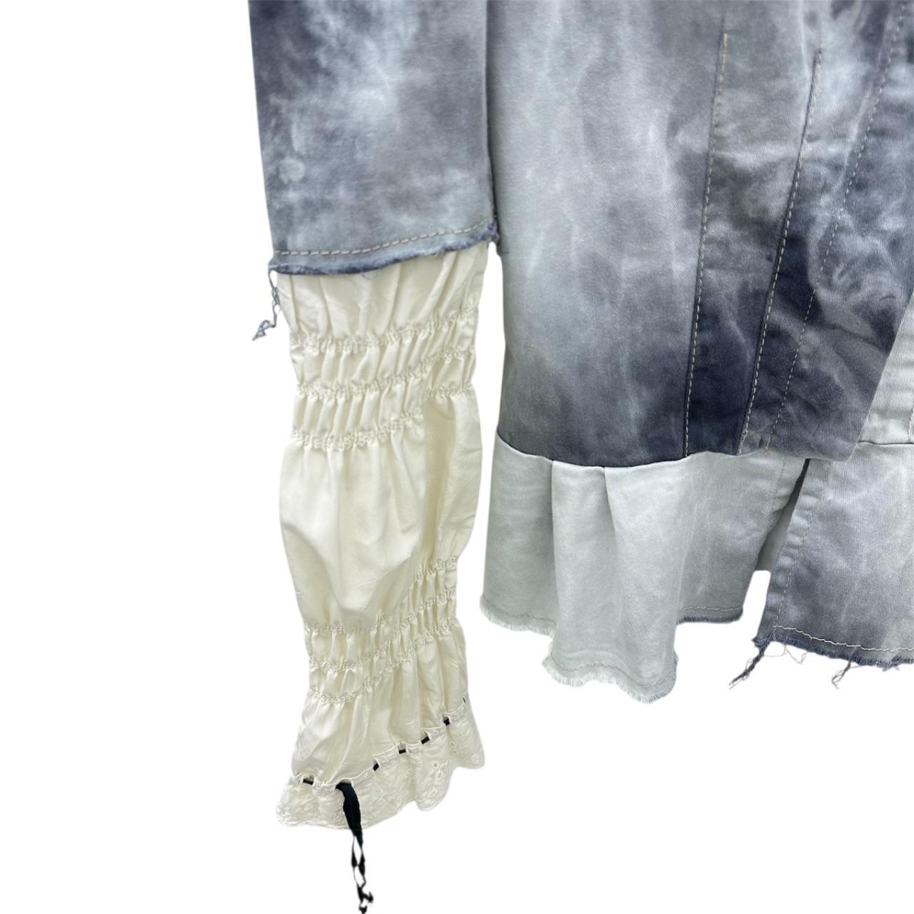 Tie-dye blouse with puff sleeves