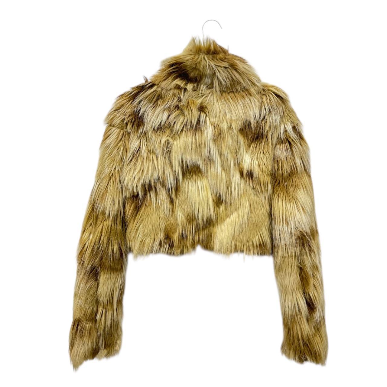 Shaggy cropped faux fur jacket
