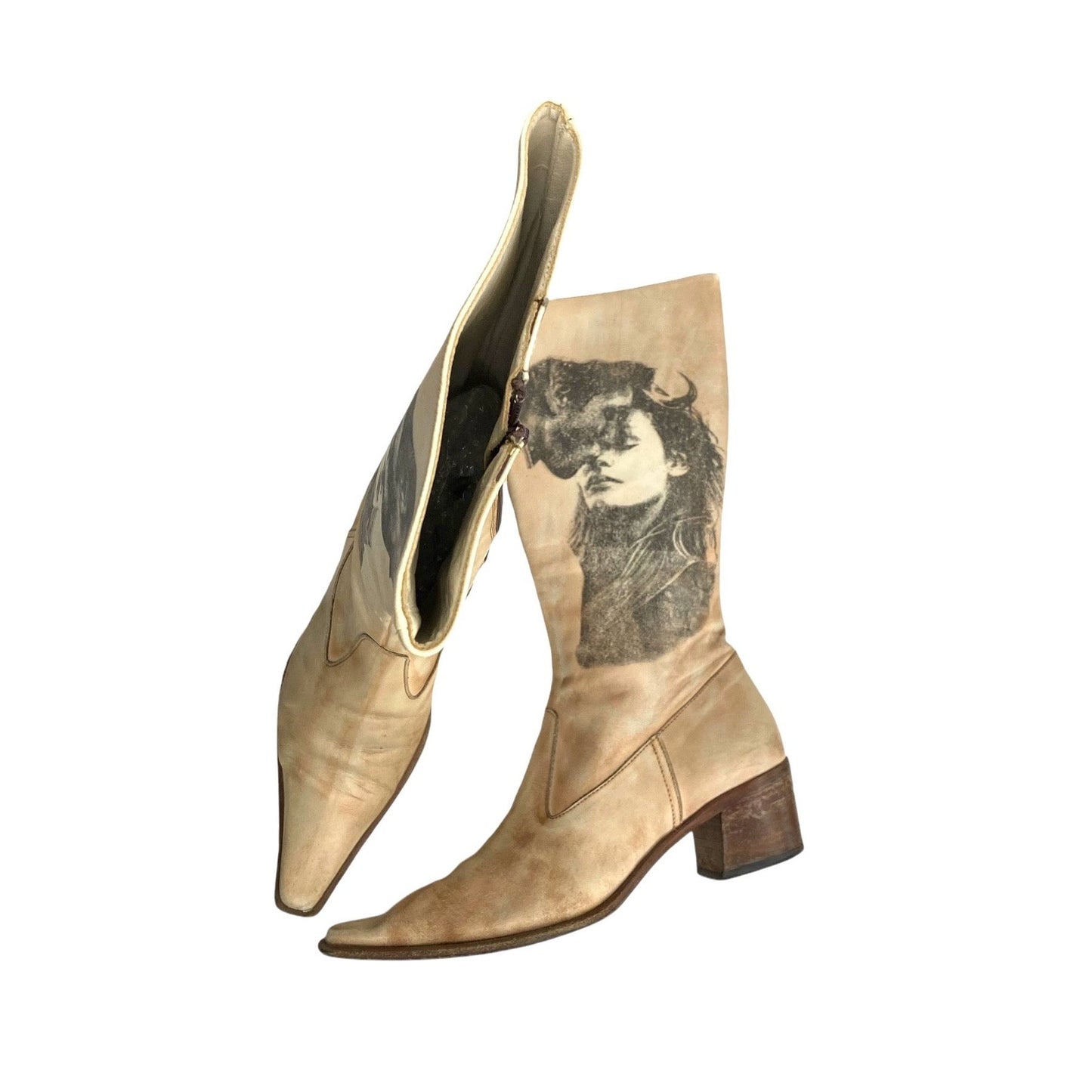 Y2K pointed leather boots