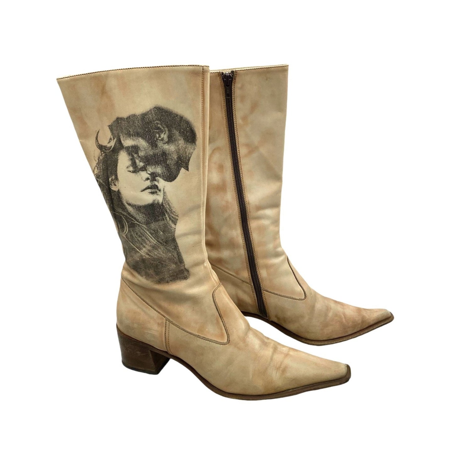 Y2K pointed leather boots