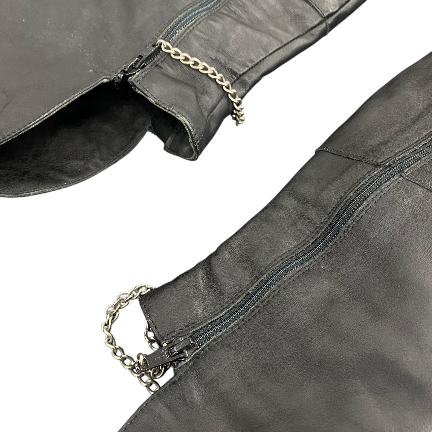 Pointed overknee leather boots