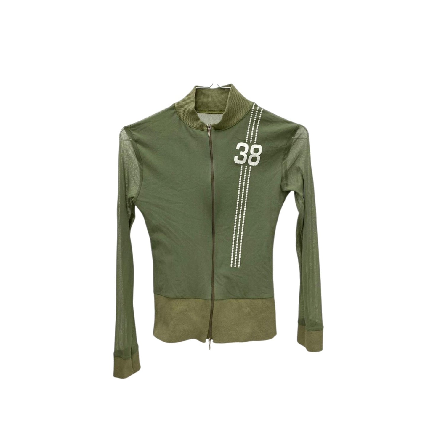 Sporty mesh zip jacket top