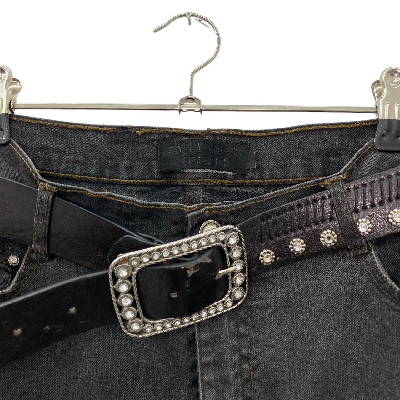 Y2K fringy denim midi skirt