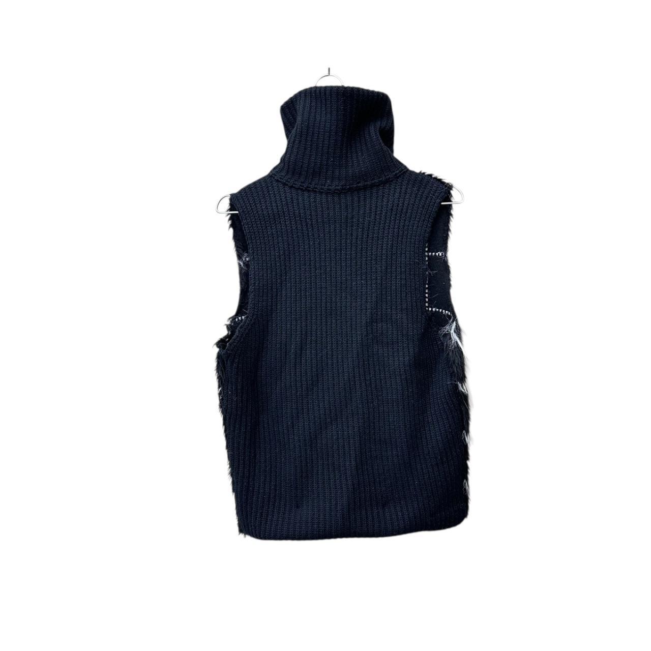 Shaggy faux fur zip-up vest