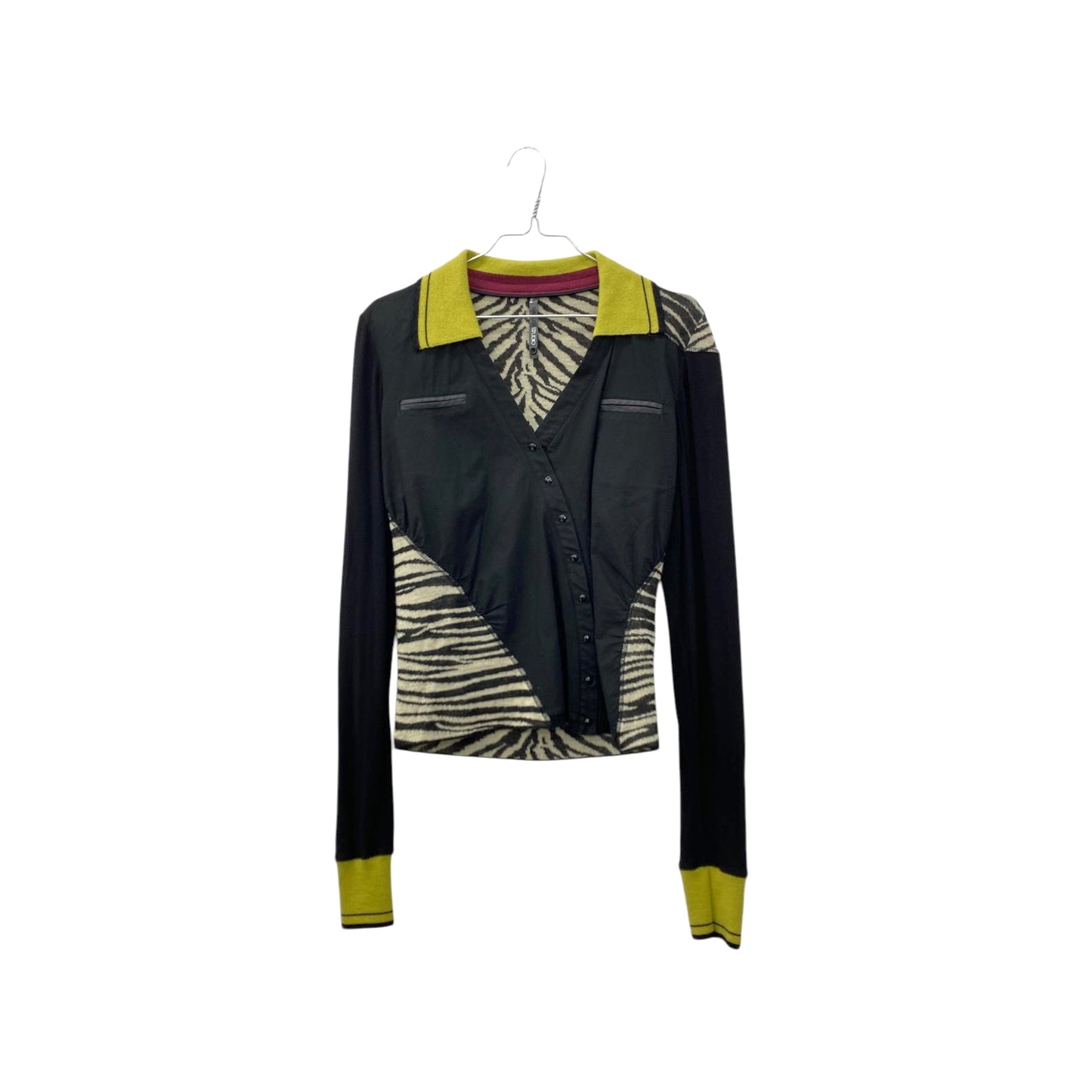 Patchwork zebra polo blouse