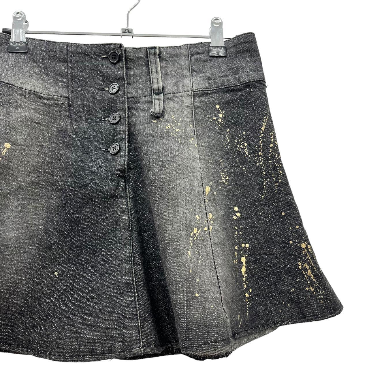 Y2K acid washed denim skirt