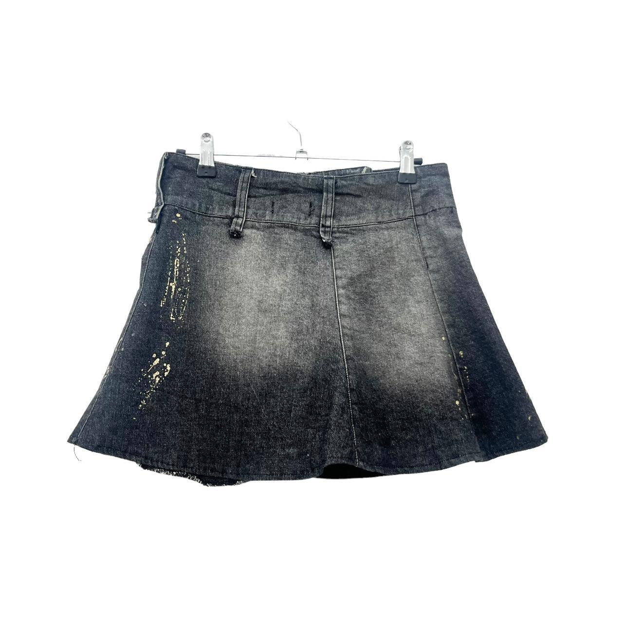 Y2K acid washed denim skirt