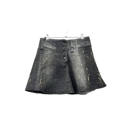 Y2K acid washed denim skirt