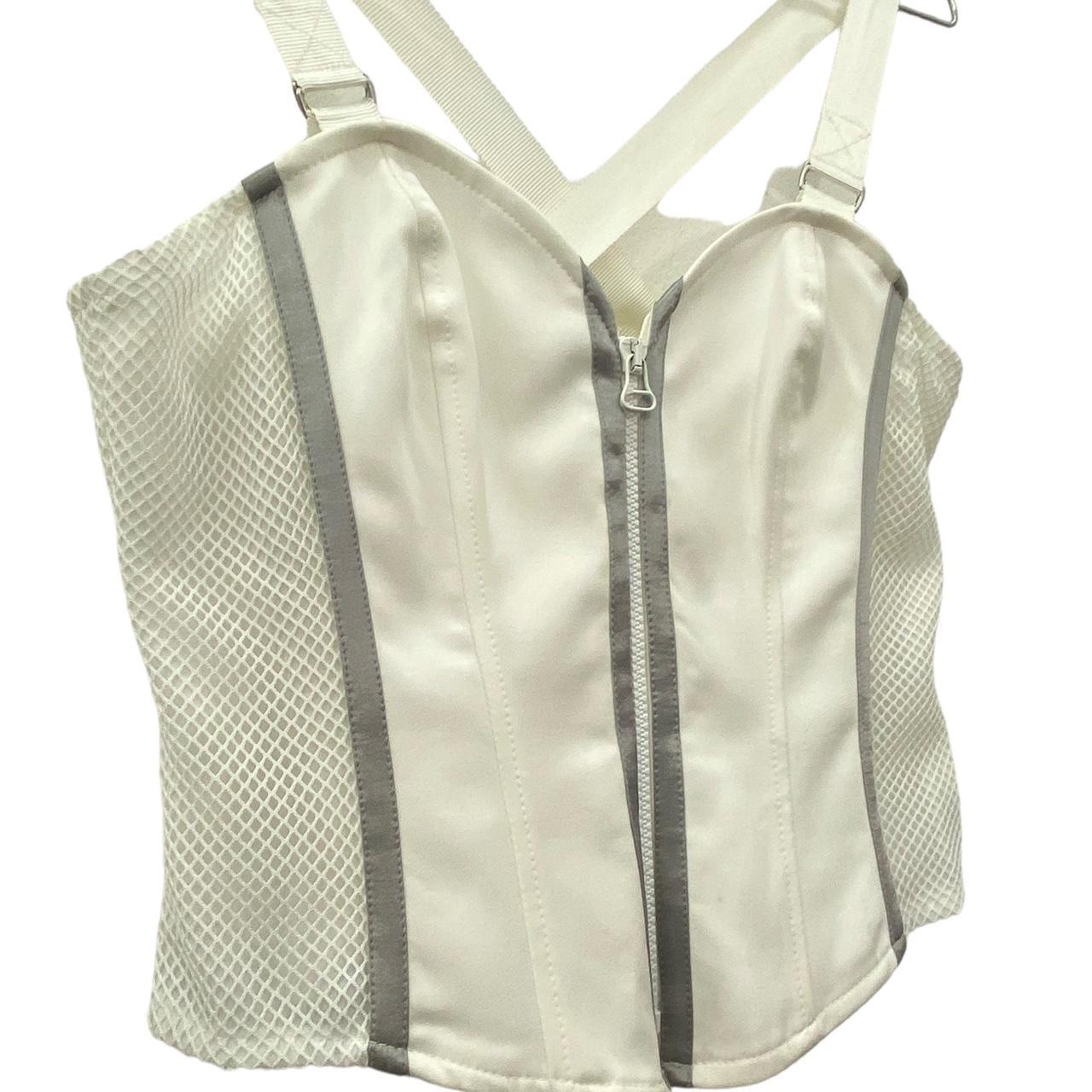 Y2K white strappy bustier top