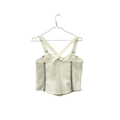 Y2K white strappy bustier top