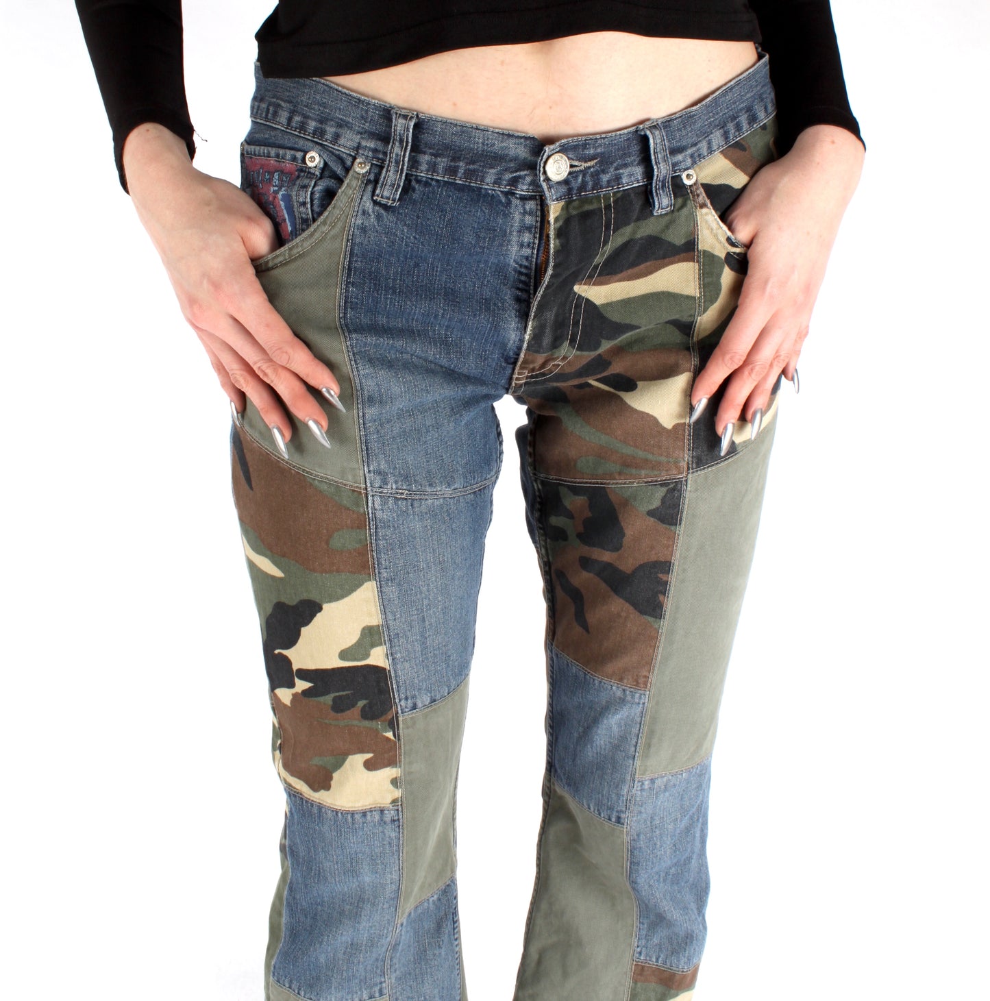 Y2K patchwork jeans