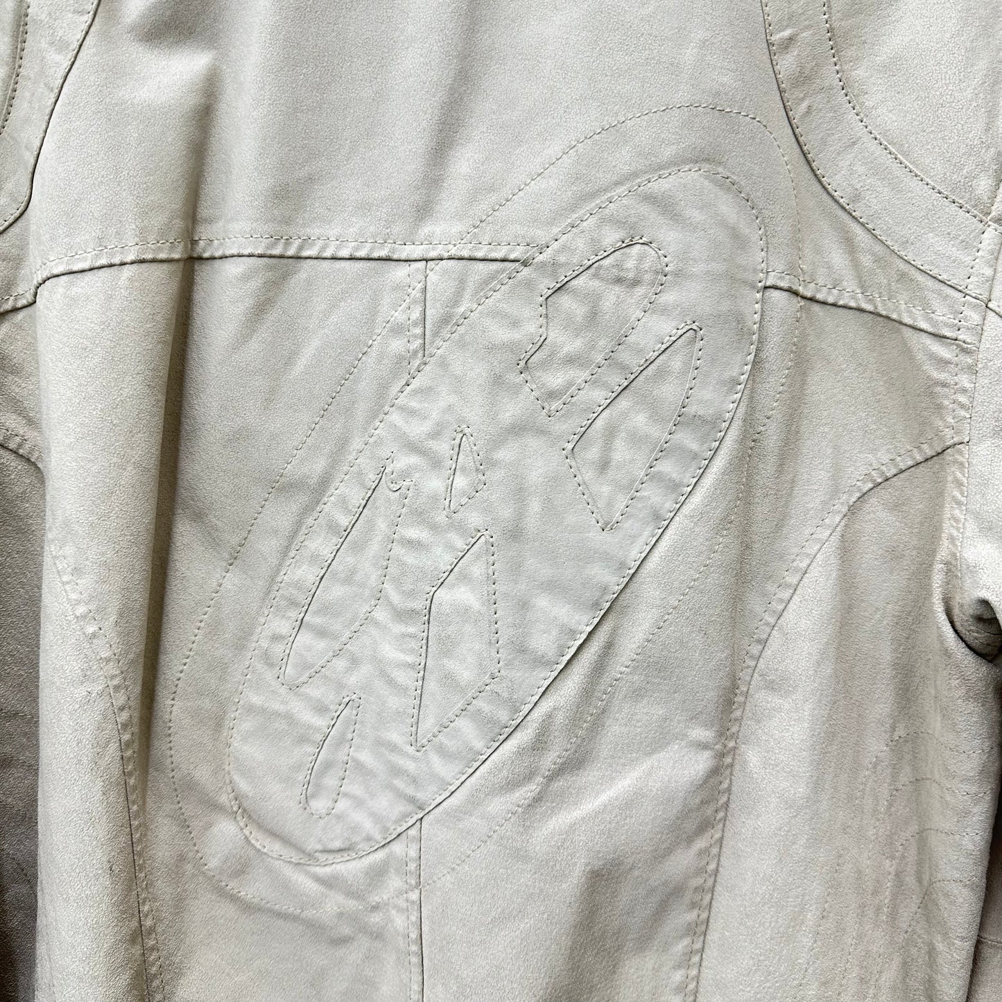 Suede leather racer jacket