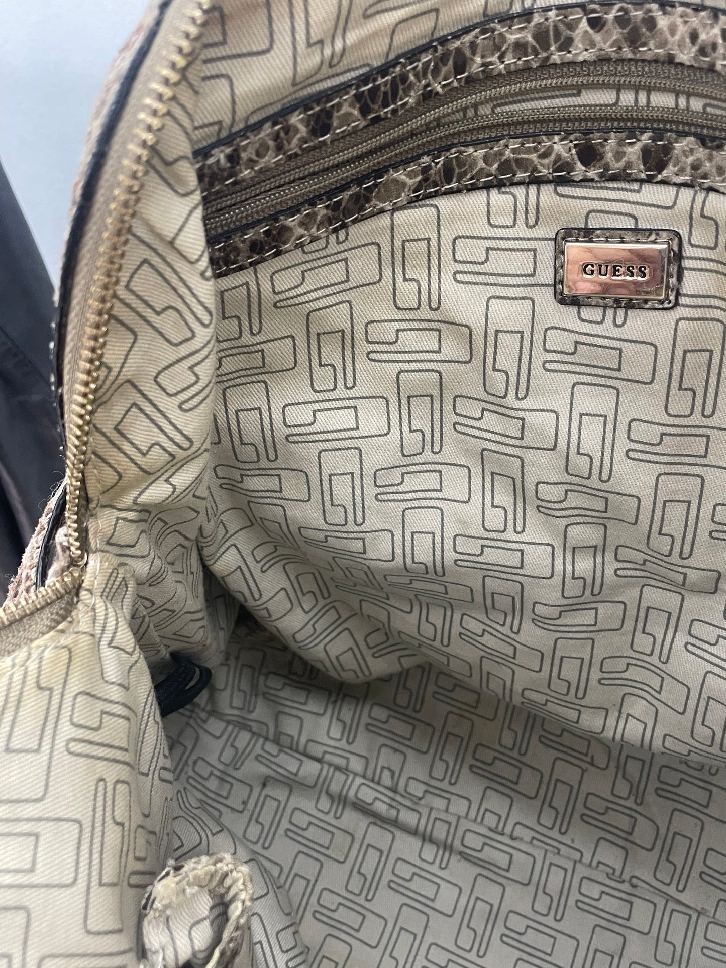 Y2K Guess snakeskin shopper