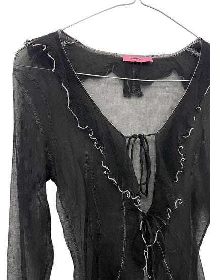 Y2K transparent silk cardigan