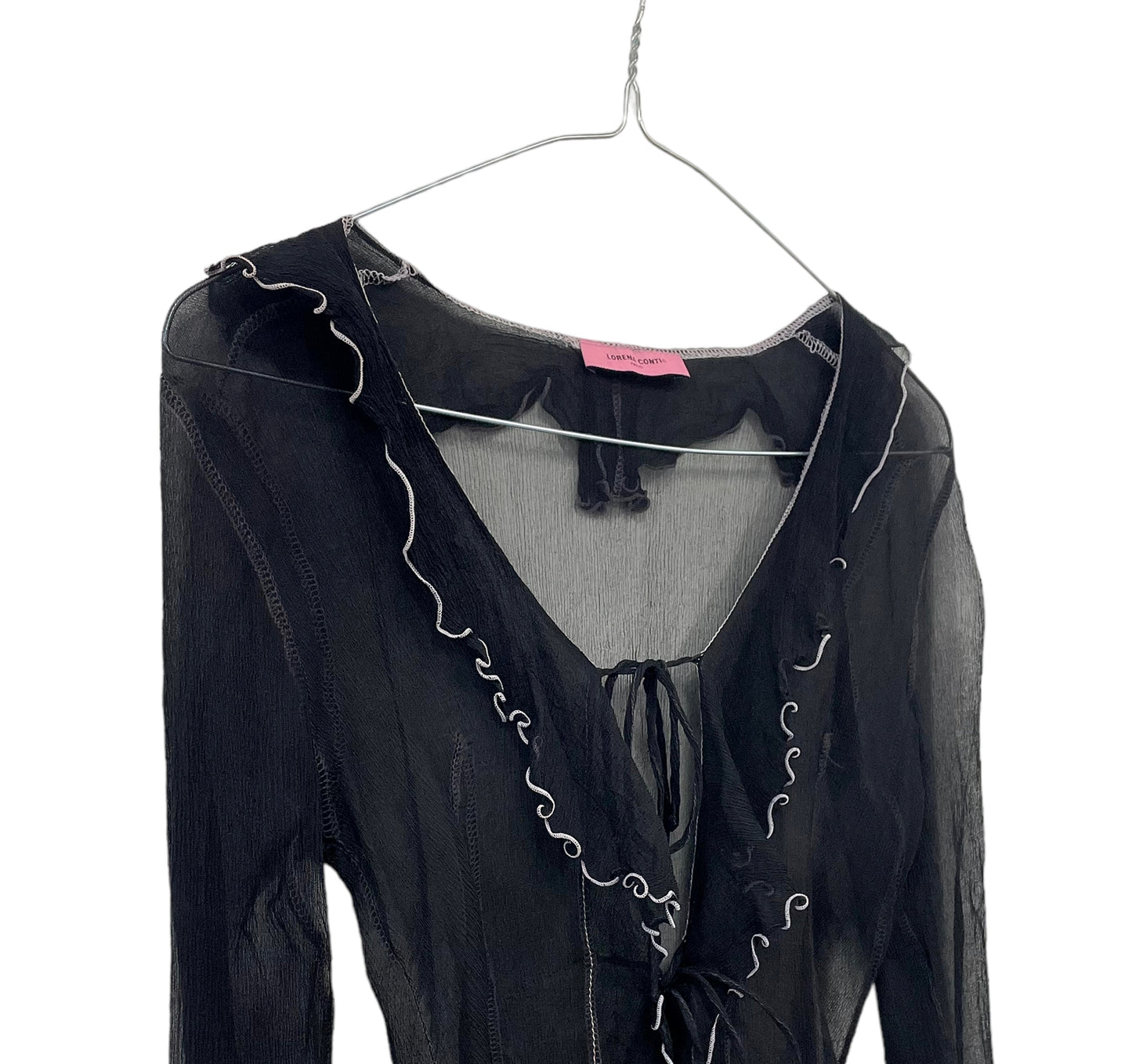 Y2K transparent silk cardigan