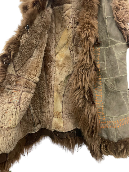 Y2K shearling faux fur vest