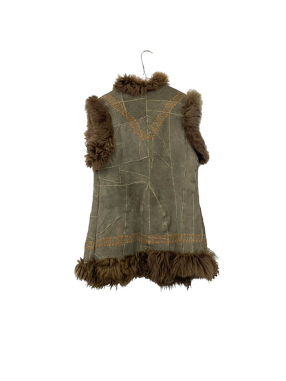 Y2K shearling faux fur vest