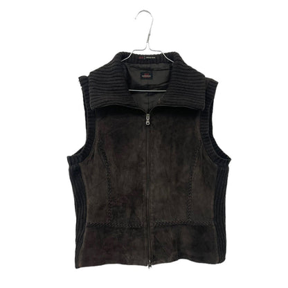 Y2K suede leather knit vest