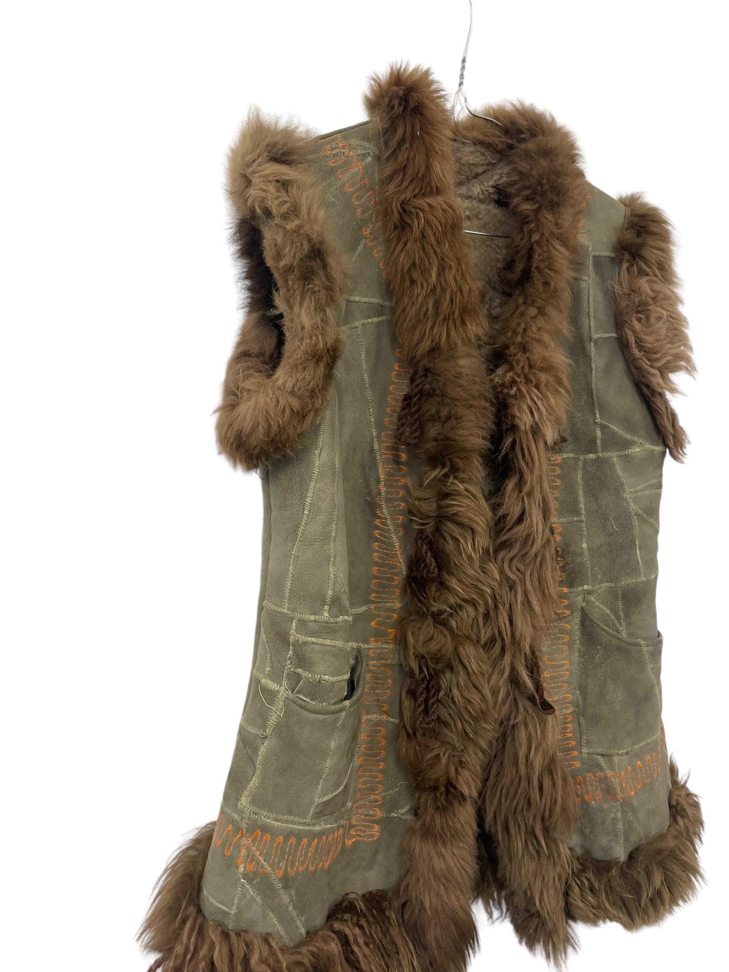 Y2K shearling faux fur vest