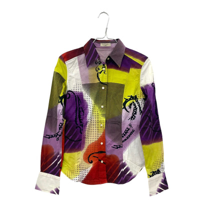 Y2K mixed pattern blouse