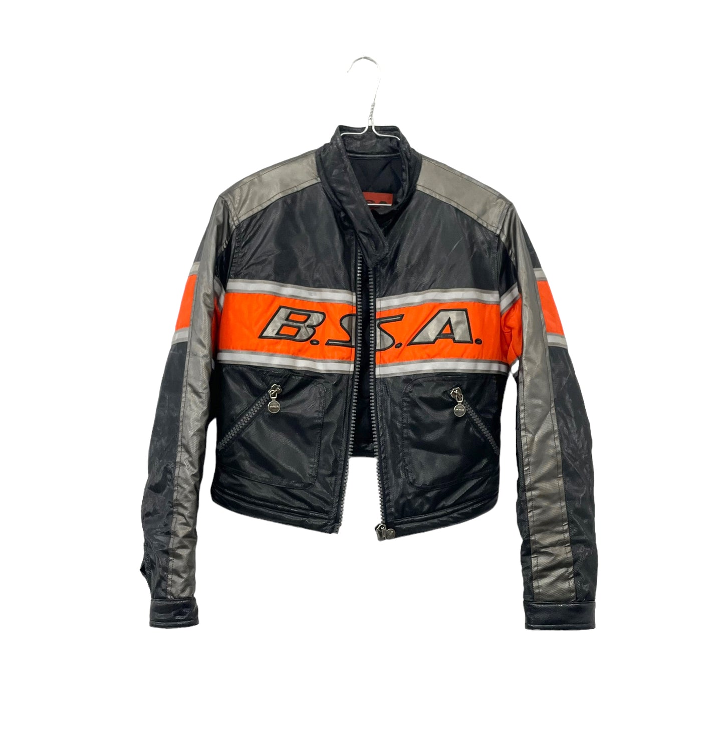 90s cropped race bomber jacket