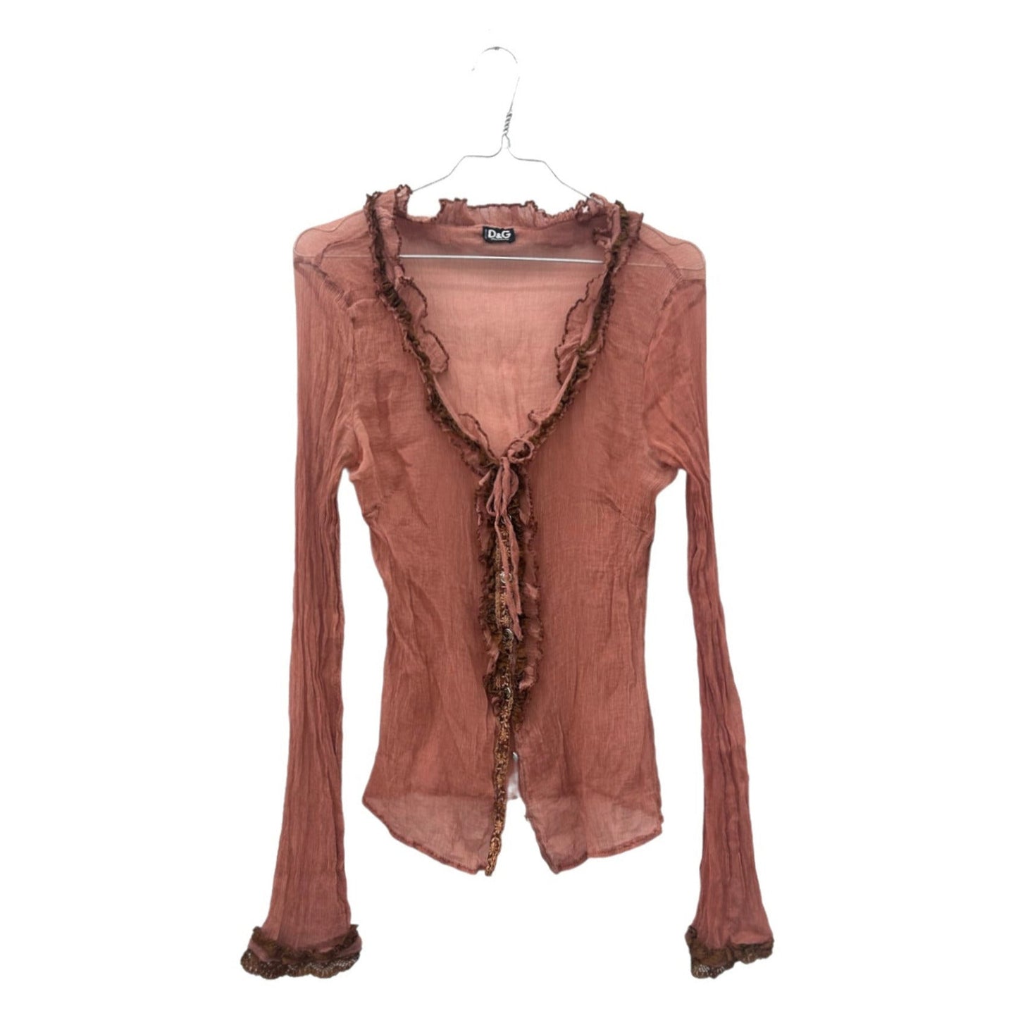 Y2K D&G ruffled silk blouse