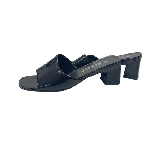 Patent leather mules