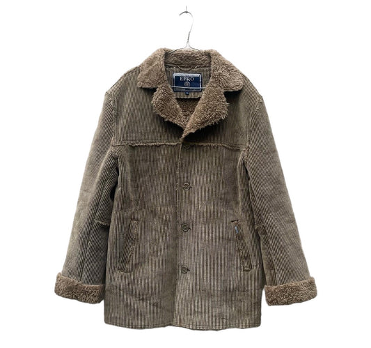 Corduroy faux fur coat