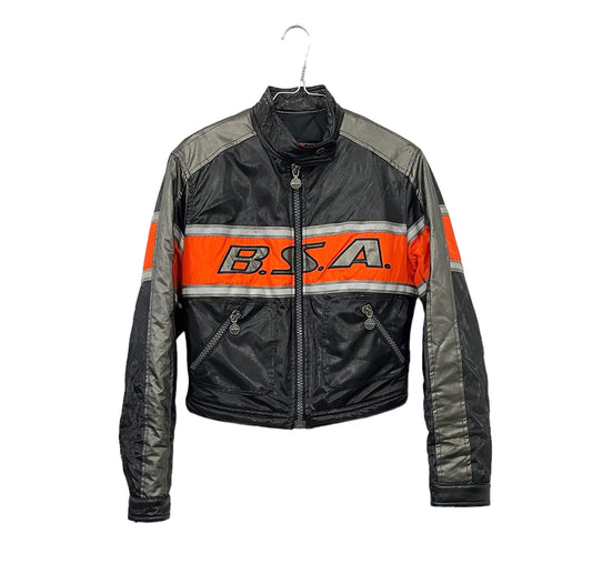 90s cropped race bomber jacket