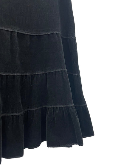 Y2K layered corduroy midi skirt