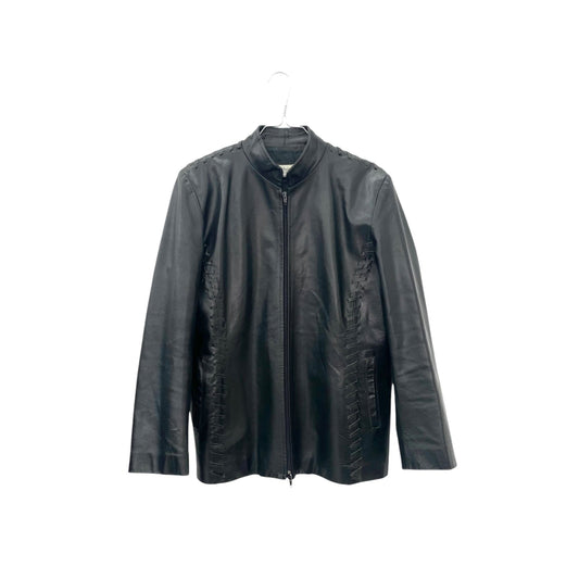90s leather jacket with lacing