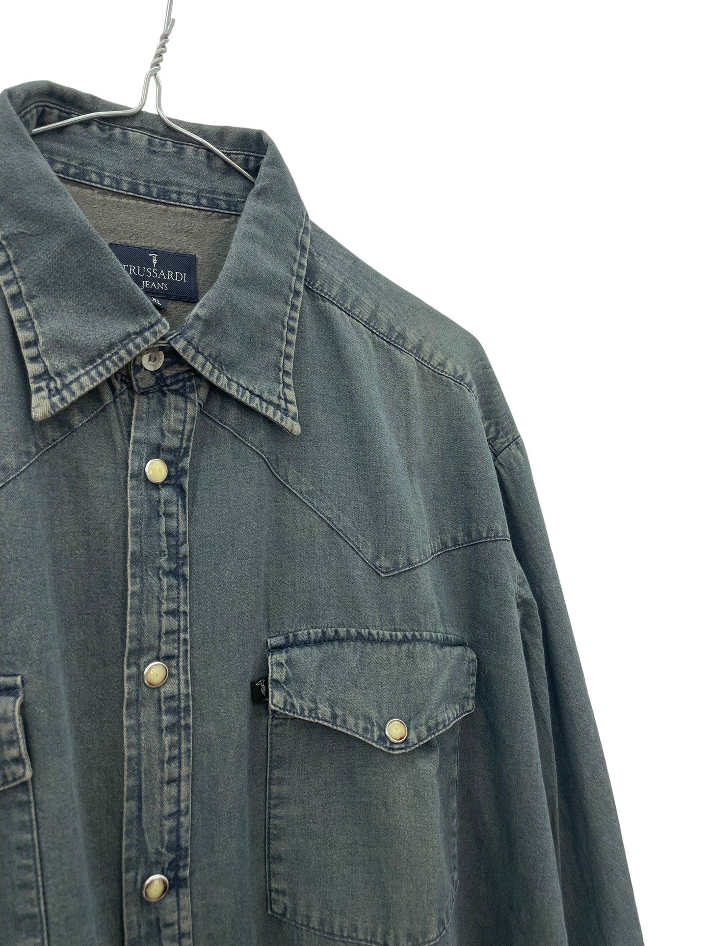 Y2K Trussardi denim button-up