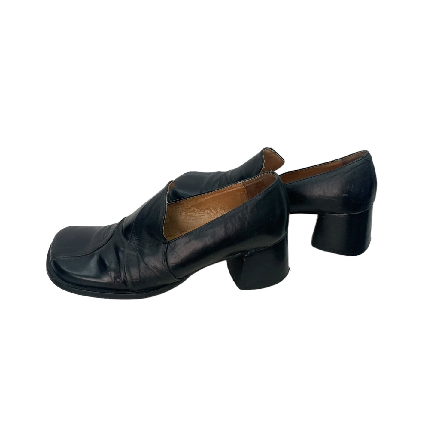 90s square toe leather loafers