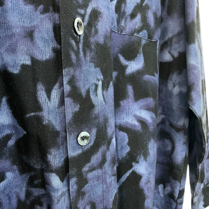 90s dark floral button-up