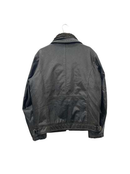 Y2K faux leather aviator jacket