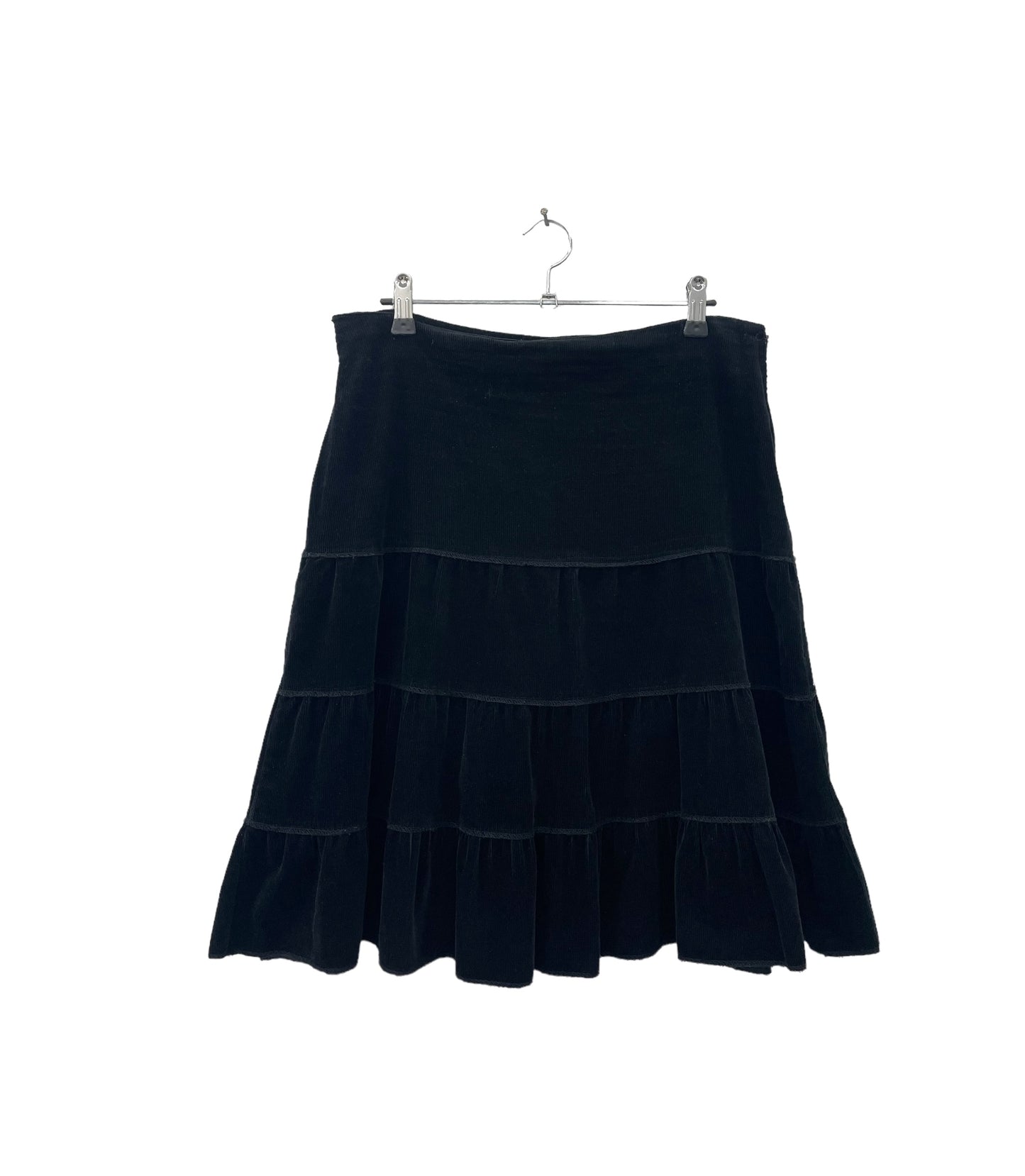 Y2K layered corduroy midi skirt