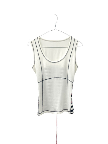 Y2K striped top with lacing