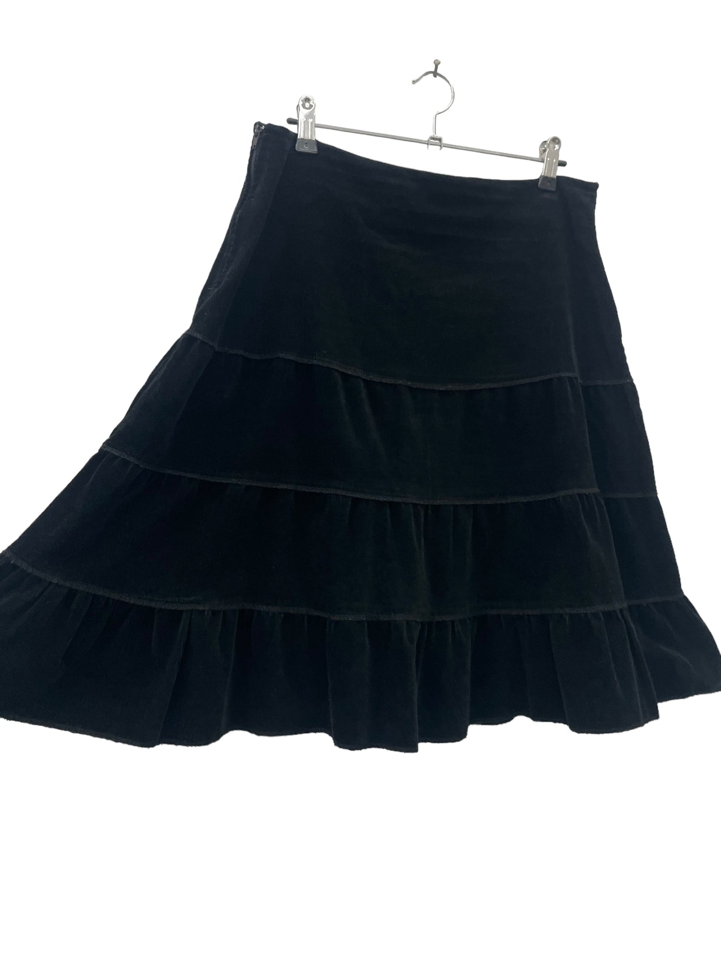 Y2K layered corduroy midi skirt