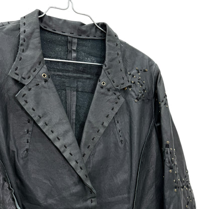 Stitched leather blazer jacket
