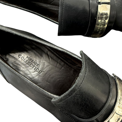 Versace Collection leather slippers